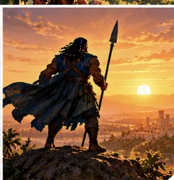 Detalle de una ilustración del libro Ogum y el Secreto del Hierro