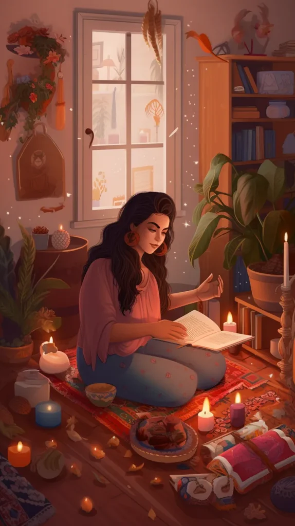 u2565318356_A_plus-size_Latina_woman_arranging_a_spiritual_al_e39ce07f-69c2-43ea-aaf7-3cfa169445b0_0